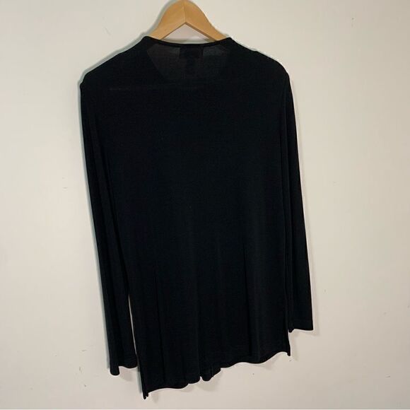 Talbots Woman Black Thin Rayon Long Cardigan Sweater Size Small - Picture 2 of 5